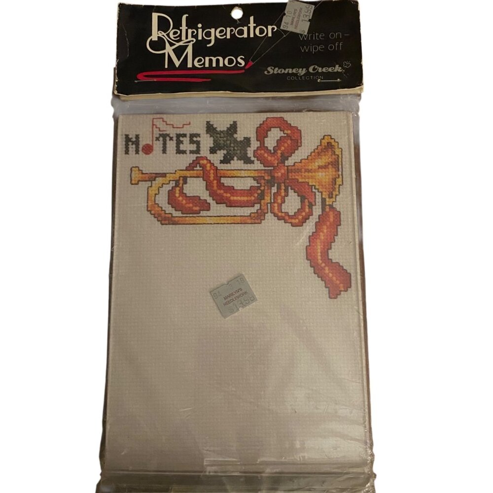 Stoney Creek Refrigerator Memos Kit Christmas Bugle Cross-Stitch Magnetic‎ Frame